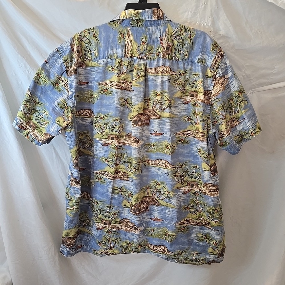 Vtg Gap Men's Y2K Hawaiian Island Native Palm Trees Short Sleeve Shirt Sz L - Picture 10 of 16